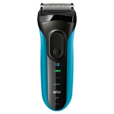 BRAUn 百靈 新升級 三鋒系列 電動刮鬍刀/電鬍刀, 3010s, 三鋒系列 黑色 + 藍色