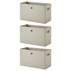 HANSSEM Sampoli 寬型收納籃, Beige, 3個