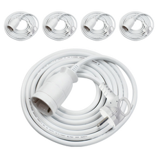 원스탑 고용량 1구 연장코드선 16A, 2m, 화이트, 5개