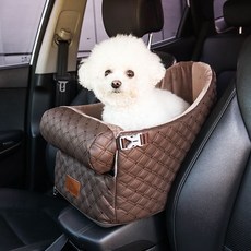 딩동펫 반려동물 프리미엄 콘솔박스 카시트, 브라운, 1개