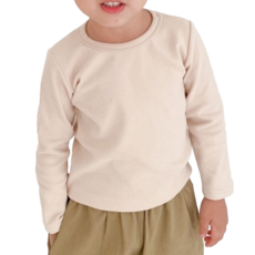 愛北鼻 兒童圓領保暖衣 奶茶色 160碼