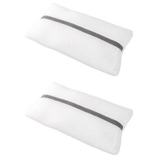 Polapo 3D透氣網布扁柏木枕頭枕芯套, 白色, 2個