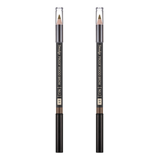 미샤 스머지프루프 우드 아이브로우 펜슬, 브라운, 2개