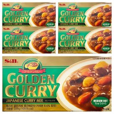 S&B GOLDEN CURRY 金牌咖哩塊 中辣, 220g, 5盒