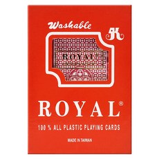ROYAL 樂友 經典兩角防水撲克牌 0.27mm, 紅色, 1組