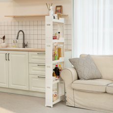 comet 5層可移動縫隙收納架, 白色, 1個