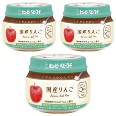 kewpie 極上嚴選日本蘋果泥 5M 70g*3罐 寶寶輔食, 蘋果