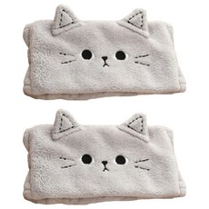 Mkzone寬貓咪洗臉髮帶, 灰色, 2個