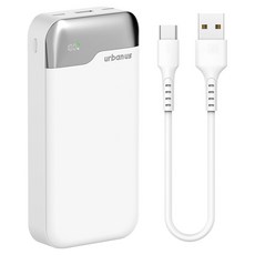 어반어스 PD 27W 초슬림 LCD 보조배터리 30000mAh C타입, 화이트, UB-PA303P23W