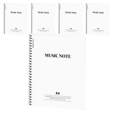moong9 可撕式A4裁切線音樂筆記本, 白色, 5個