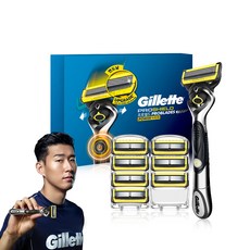 Gillette 吉列 ProShield鋒護系列刮鬍刀組, 1組, 刮鬍刀炳+刀片 8入
