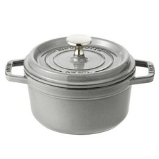 staub 電磁爐 圓形 Cocotte RONDE 雙耳鍋, 16cm, 灰色, 1個