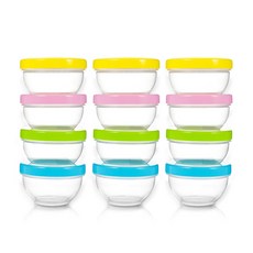 Bebe&Mam 食物保鮮罐 4入, 150毫升, 藍色+綠色+黃色+粉色, 3組
