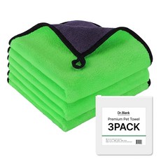 Dr.Blank 狗狗高級快乾浴巾 3入, 純綠色, 1個