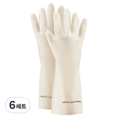 르메이드 더 튼튼한 다용도 니트릴 고무장갑, 화이트, 대(L), 6세트