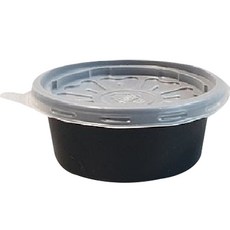 U&PACK 一次性醬料容器 醬料杯 70Φ 1號 黑色 + 蓋子套組
