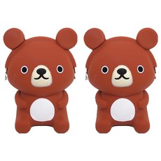 投影設計矽膠小熊包, 棕色, 2個
