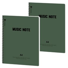 moong9 A4可裁切音樂五線譜, 綠色, 2個