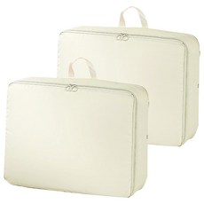 棉被壓縮收納袋 旅行壓縮包 米色, 大號, 1入, 2個