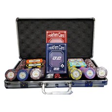 Fun Gamble Monte Carlo Casino Chip 300p + Hold'em JJ Card 2p + Square Chip 隨機送4p + Hard Case Set, 混合顏色