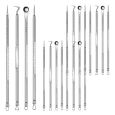 小麥購物 粉刺針4件組 C254 36g, 5組, 銀色