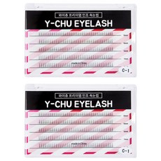 y-chu 頂級下睫毛局部假睫毛 7mm 40p + 2款 x 80p 套組 C-1-2, 黑色, 2套
