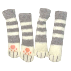 西格傢飾 療癒貓爪桌腳套 灰色條紋 8入, 8盒