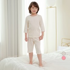 LollyTree 童款30支棉7分袖簡約家居服套裝