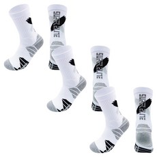 Vian 雙層氣墊運動短襪 3雙組, 1套, 白色 + 黑色