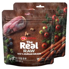 하림펫푸드 어덜트 강아지 더리얼 로우 건조사료, 오리, 50g, 2개