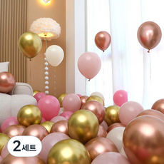 P&B UNITY 氣球 50p 套組 玫瑰金, 2套, 15 玫瑰與金色 灰粉色 5色混合