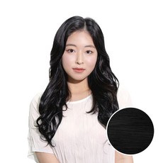 벨리음 똑딱이 붙임머리피스 롱 내추럴 웨이브, OB (오리지날블랙), 1개