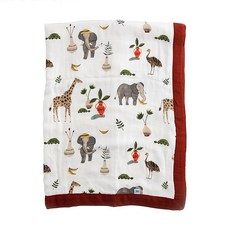 Little Unicorn 寶寶竹纖維四層紗布毯, DELUXE MUSLIN baby quilt, 76 x 101.6cm, 動物園