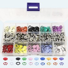 Yogoring 按扣 + 彩色 100入 + 銀色 50入 + 收納盒, 混色, 1套