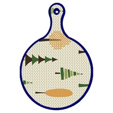 블루에디션 양면 원형 서빙 도마 숲패턴2, 파스텔밤하늘, 1개