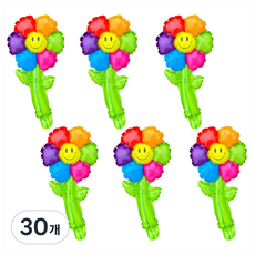 Party09 雛菊長柄氣球, 彩虹, 30個