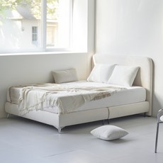 도모 모라 패브릭 침대 프레임 단품 방문설치, 크림