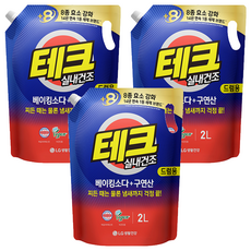 테크 베이킹소다 플러스 구연산 실내건조 액체세제 드럼용 리필, 2L, 3개
