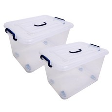 마이닝 플라스틱 리빙박스 90L, 투명, 2개