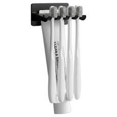 모바이브 무타공 칫솔걸이 4구, 블랙, 1개