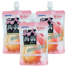 오리히로 탱글탱글 곤약 젤리 복숭아맛 1개입, 130g, 3개