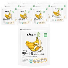 내아이애 동결건조 과일 유기농 바나나칩, 25g, 12개