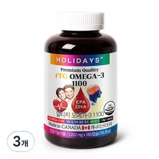 HOLIDAYS rTG Omega-3 1100 6個月份, 180錠, 3個