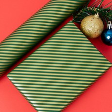 좋은기븐 크리스마스 종이롤 포장지, 심플라인 그린, 1개