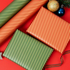 좋은기븐 종이포장지, 심플라인레드 + 그린, 2개