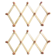 實木防滑菱形伸縮掛衣架, 天然, 2個