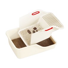 DING DONG PET 高級貓咪滑動式貓砂盆, 象牙白, 1個