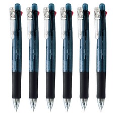 ZEBRA 斑馬牌 夾式原子筆 0.7mm + 銳利 0.5mm 多用筆 黑色 B4SA1, 6個