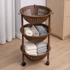 Bonohaus Cozy Basket Tower 3 層籃子, 棕色, 1個