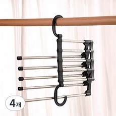 善用空間 5層折疊褲架, 黑色, 4個